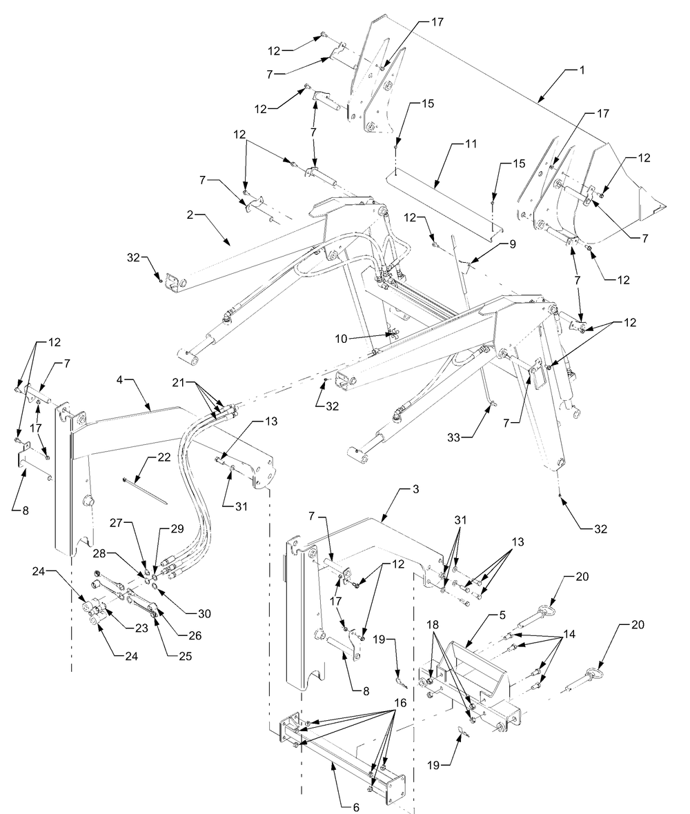 Front Loader Diagram and Parts List for 812 590100 Cub Cadet Lawn Tractor